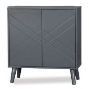 (9L) 1x Hamilton Hallway Cabinet Charcoal. (H76x W70x D32.5cm). Painted Finish. New Sealed, Undeliv