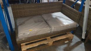 (10G) 1x Hartman Bali 2 Seater Rattan Sofa With 2x Cushion.