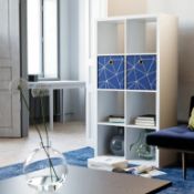 (P16) 1x Living Elements Clever Cube 2x4 Cube Storage Unit White Matt Finish. (H)146 x (W)76 x (D)3