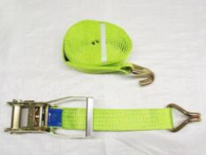 10 X 35MM X 6 METRE RATCHET LASHING IN ILLUMINOUS WEBBING WITH CLAW HOOK (BL 3000KG) (RL353T6I)