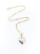 9ct (375) Yellow & White Gold Heart Pendant on 16