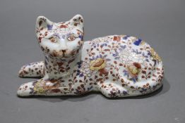 Seated Cat Sculpture Chinese Imari