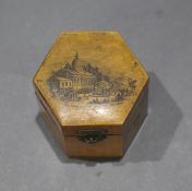 Antique Tunbridge Ware Malvern Spa Travel Inkwell Box