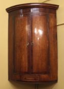 Georgian Mahogany Inlaid Hanging Corner Cabinet