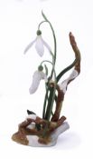 Boehm Porcelain & Painted Bronze Flower Snowdrops