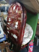 Vintage Red Lacquer Shibayama Dining Table