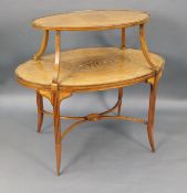 Elegant Inlaid Satinwood Étagère Two Tier Table c.1890