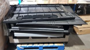 (Mezz) Contents Of 11x Pallets. Mixed Keter Storage Unit Parts. To Include Ultra, Ace, Darwin, Max,