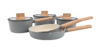 (15) 1x GH Grey Simplicity 3 Piece Saucepan Set. (As New – No Box).