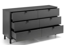 (4N) 1x Chloe 6 Drawer Wide Chest Storm Grey RRP £439. (D40x W140x H74cm)