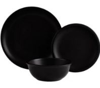 (1A) 2x Items. 1x GH Stoneware Matte Black 12 Piece Dinner Set. 1x GH Stoneware 2 Tone 9 Piece Dine
