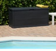 (8B) 1x Toomax Multibox Woody’s 280L Anthracite Storage Box. (W117x D45x H56cm). Unit Still Has Fac