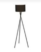 (15) 4x Items. 2x GH Tripod Floor Lamp (1x Black & 1x White Shade). 2x GH 3 Gold Shaped Mirrors.