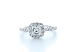 18ct White Gold Flawless Asscher Cut Diamond Ring 1.00 (0.71) Carats