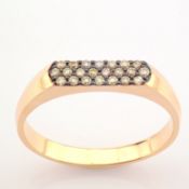 IDL Certificated 14K White Gold Brown Diamond Ring (Total 0.15 ct Stone)