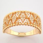 IDL Certificated 14K Rose/Pink Gold Diamond Ring (Total 0.44 ct Stone)