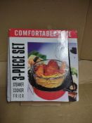 3pc set, steamer, cooker, fryer RRP £10 Grade U.