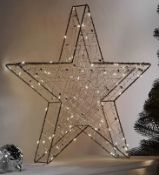 (11j) 13x Items. 6x GH Battery Operated Beaded Star Lights (3x Gold 3x Silver) RRP £12. 2x GH Woode