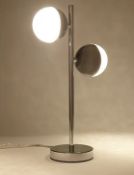 (2i) 6x Lighting Items. 1x 3 Light Bubble Glass LED Table Lamp RRP £40. 1x Check Lamp. 1x Ribbed Gl