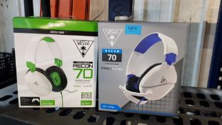 (13a) 4x Turtle Beach Recon 70 Ear Force Wired Gaming Headset. 2x Xbox, 2x PS5 / PS4. (All Units Ne