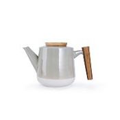 (14C) 7x Grey & Wood Teapot RRP £10 Each. (All Units Appear As New).