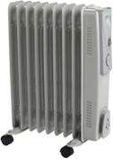 (14D) 2x Items. 1x Status Oil Filled 7 Fin Radiator 1500 Watts. 1x 3 Tier Storage Unit Cream.