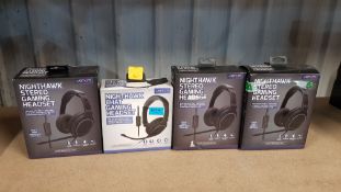 (13b) 4x Venom Items. 3x Nighthawk Stereo Gaming Headset. 1x Nighthawk Chat Gaming Headset.