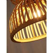 (11D) 4x Items. 1x GH Bamboo Floor Lamp. 2X Silver Ball Table Lamp. 1x GH 3 Light Chandelier Distre
