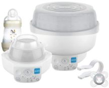 (13a) 3x Items. 1x Mam 6-In-1 Electric Steriliser & Electric Bottle Warmer White RRP £90. 2x Tommee