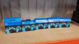 (13a) 5x Gioteck VX4 Premium Wired Controller Blue Ps4 / Ps5 RRP £24.99 Each.