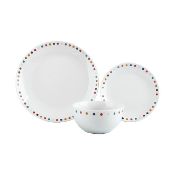 (15G) Contents Of Shelf. To Include 1x 19 Piece Bright Spot Porcelain Dinner Set. 1x 34 Piece Porce