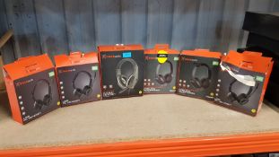 (13b) 6x Blackweb Headset Items. 1x PC Stereo Gaming Headset. 2x Active Noise Cancelling Wireless H