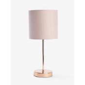 (11G) 4x Items. 1x GH Stick Lamp Pink. 1x Wood Bulb Lamp. 1x Stick Lamp Cream. 1x Grey Table Lamp.