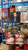(1E) 12x Christmas Items. To Include 1x Light Up Deer, 1x Snowman Spun Acrylic Multicolour LED Silh