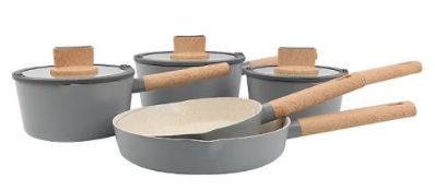 (P) 1x GH Simplicity 5 Piece Pan Set Pressed Aluminium. (Please Note Original Box Damaged And Not