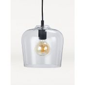 (11A) 5x Items. 2x Clear Glass Pendant Light. 1x Bee Table Lamp. 1x Glass Dome Pendant Light. 1x Am