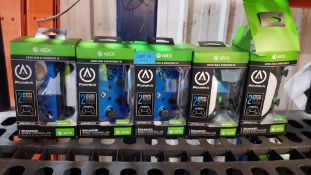 (13a) 5x Power A Xbox Enhanced Wired Controller RRP £24.99 Each. (3x Sapphire Fade, 2x Emerald Fad