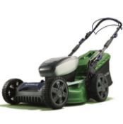 (7C) 1x Powerbase 46cm 40V Self Propelled Cordless Lawn Mower RRP £349. (With 2x Battery & Charger)