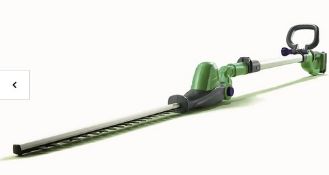(6M) 1x Powerbase Cordless 41cm Pole Hedge Trimmer 20V RRP £99 (With Battery & Charger – No Box).