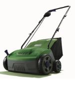 (6P) 4x Powerbase Items. 1x 32cm 1400W Electric Lawn Rake & Scarifier. 1x 34cm 1400W Electric Rotar