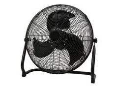 (6M) 4x Arlec Fan Items. 2x 20” Plastic Black Floor Fan RRP £35. 1x 18” Power Floor Chrome Fan RRP