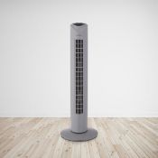 (2J) 7x Fan / Cooling Items. 2x Arlec 31” Tower Fan (1x Grey, 1x White). 2x 18” 6 Blade Black Pedes