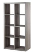 (10J) 1x Living Elements Clever Cube 2x4 Tall Cube Storage Unit Grey Oak RRP £60. (W760x H1460x D39