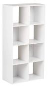 (10E) 1x Living Elements Clever Cube 2x4 Cube Storage White Matt Finish RRP £60. (H1460x W760x D34