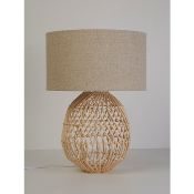 (2L) 7x Lighting Items. 2x GH Black Rattan Table Lamp. 2x GH Rattan Pot Lamp. 1x 1 Light Plated Chr