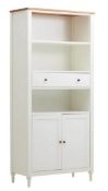 (10F) 1x Laura Display Cabinet RRP £125. Oak & Pine (H185x W85x D40cm). (Packaging Open At One End
