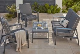 (16) 1x Hartman MAGNA Garden Furniture Set RRP £1400. Lot Consists Of 2 Seat Reclining Lounge Sofa