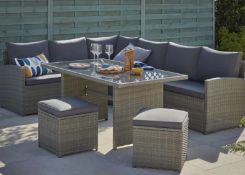 (7L) 1x Matara Corner Sofa Set RRP £850 When Complete. (No Box – Unsure If Complete)