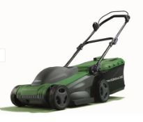 (6O) 2x Powerbase 37cm 1600W Electric Rotary Lawn Mower RRP £99 Each.