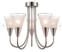 (6M) 3x Light Boutique Regan 5 Light Glass Pendant RRP £55 Each.